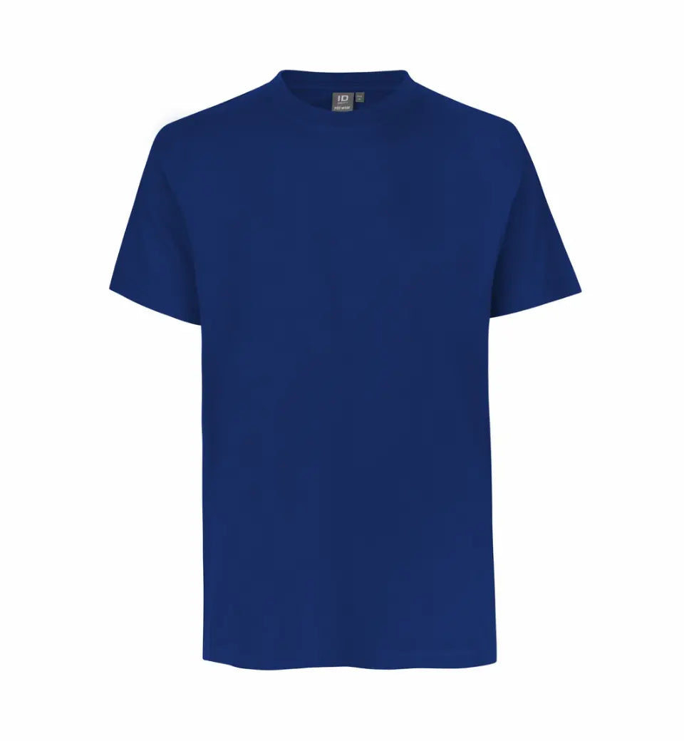 Ekstra slidstærk T-shirt til herre – Kongeblå, bomuld med fire-lags rib - 0300