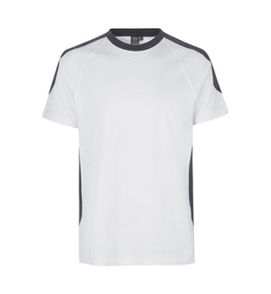 Kontrast Herre T-shirt – Slidstærk Bomuld, Hvid - 0302