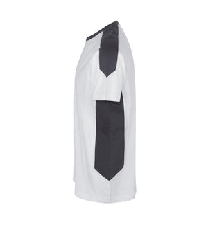 Kontrast Herre T-shirt – Slidstærk Bomuld, Hvid - 0302