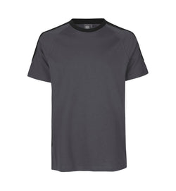 Kontrast Herre T-shirt – Slidstærk Bomuld, Grå - 0302