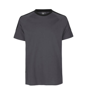 Kontrast Herre T-shirt – Slidstærk Bomuld, Grå - 0302