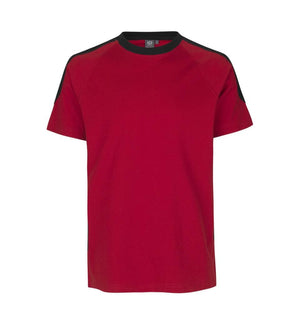 Kontrast Herre T-shirt – Slidstærk Bomuld, Rød - 0302