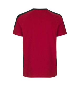 Kontrast Herre T-shirt – Slidstærk Bomuld, Rød - 0302