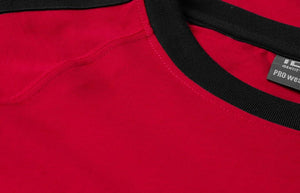 Kontrast Herre T-shirt – Slidstærk Bomuld, Rød - 0302