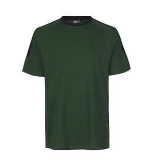 Kontrast Herre T-shirt – Slidstærk Bomuld, Grøn - 0302