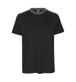 Kontrast Herre T-shirt – Slidstærk Bomuld, Sort - 0302