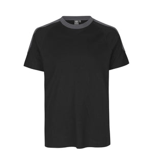Kontrast Herre T-shirt – Slidstærk Bomuld, Sort - 0302