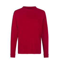 Kraftig langærmet T-shirt – Rød, herremodel i bomuld med rib og ekstra stabil pasform - 0311