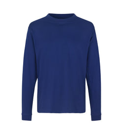 Kraftig langærmet T-shirt – Kongeblå, herremodel i bomuld med rib og ekstra stabil pasform - 0311