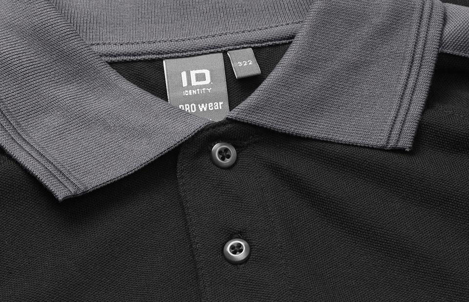 PRO Wear Poloshirt med kontrastfarve - Herre - Sort - ID 0322