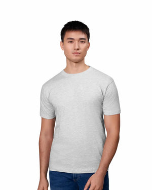 Premium Kvalitet Herre T-shirt – 100% Bomuld, Rund Hals, Lysegrå - 0500