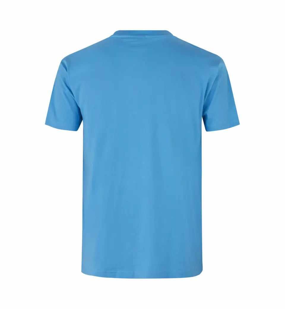 Premium Kvalitet Herre T-shirt – 100% Bomuld, Rund Hals, Cyan - 0500