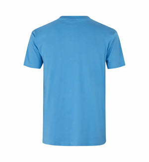 Premium Kvalitet Herre T-shirt – 100% Bomuld, Rund Hals, Cyan - 0500