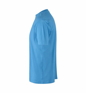 Premium Kvalitet Herre T-shirt – 100% Bomuld, Rund Hals, Cyan - 0500