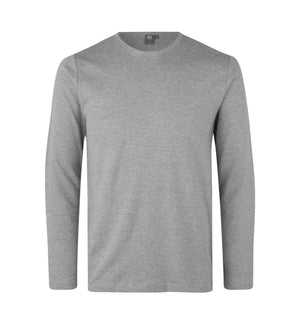 Interlock langærmet T-shirt Herre, Grå melange - 0518