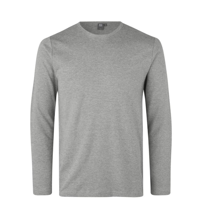 Interlock T-shirt med lange ærmer - Herre - Grå Melange - ID 0518