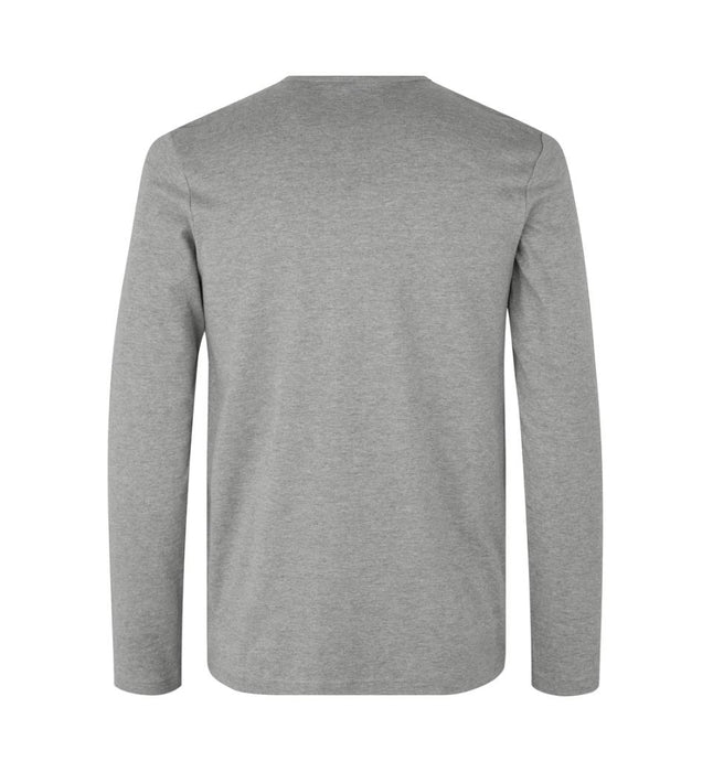 Interlock T-shirt med lange ærmer - Herre - Grå Melange - ID 0518