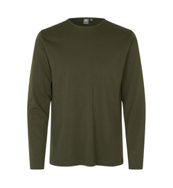 Interlock langærmet T-shirt Herre, Oliven - 0518