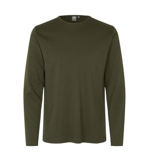 Interlock langærmet T-shirt Herre, Oliven - 0518