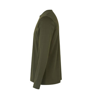 Interlock langærmet T-shirt Herre, Oliven - 0518