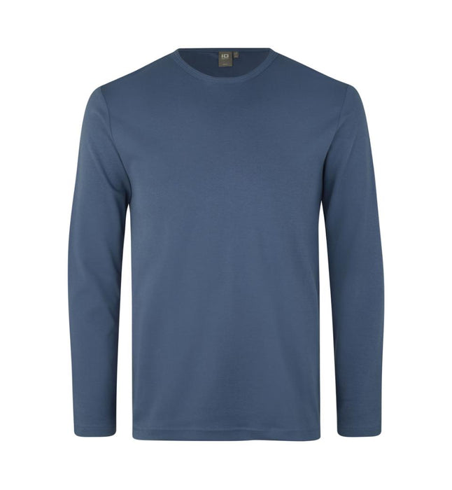 Interlock T-shirt med lange ærmer - Herre - Indigo blå - ID 0518