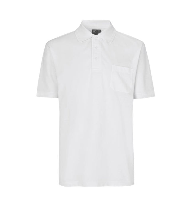 Poloshirt Med Brystlomme - Herre - Hvid - ID 0520