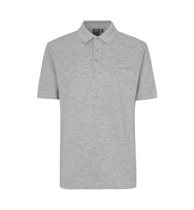 Poloshirt Med Brystlomme - Herre - Grå melange - ID 0520