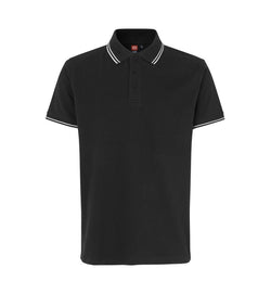 Kontrast Poloshirt Herre, Sort - ID 0522