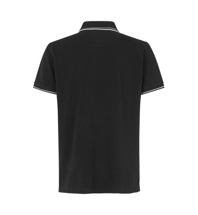 Kontrast Poloshirt Herre, Sort - ID 0522