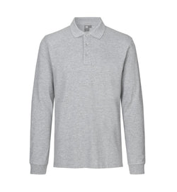 Langærmet Polo T-shirt med stretch - Herre - Grå - 0544