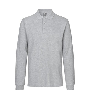 Langærmet Polo T-shirt med stretch - Herre - Grå - 0544