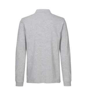 Langærmet Polo T-shirt med stretch - Herre - Grå - 0544