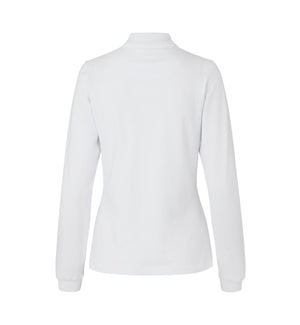 Langærmet Stretch Polo - Dame - Hvid - ID 0545