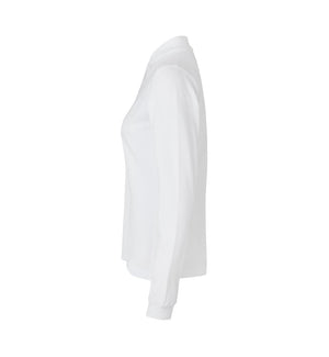 Langærmet Stretch Polo - Dame - Hvid - ID 0545