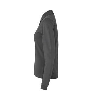 Langærmet Stretch Polo - Dame - Mørkegrå - ID 0545