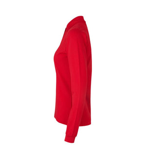 Langærmet Stretch Polo - Dame - Rød - ID 0545