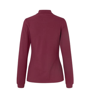 Langærmet Stretch Polo - Dame - Bordeaux - ID 0545