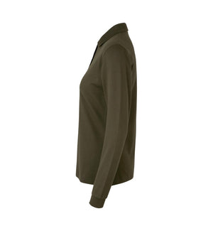 Langærmet Stretch Polo - Dame - Oliven - ID 0545