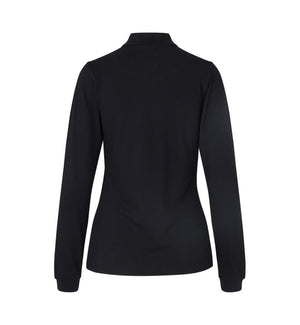 Langærmet Stretch Polo - Dame - Sort - ID 0545