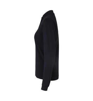 Langærmet Stretch Polo - Dame - Sort - ID 0545