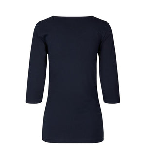 3/4 Ærmet Stretch T-shirt - Dame - Navy - ID 0597