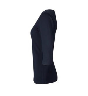 3/4 Ærmet Stretch T-shirt - Dame - Navy - ID 0597