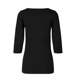 3/4 Ærmet Stretch T-shirt - Dame - Sort - ID 0597