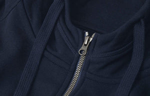 Sweatshirt hoodie med lynlås, Navy, Herre - 0638
