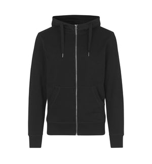 Sweatshirt hoodie med lynlås, Sort, Herre - 0638