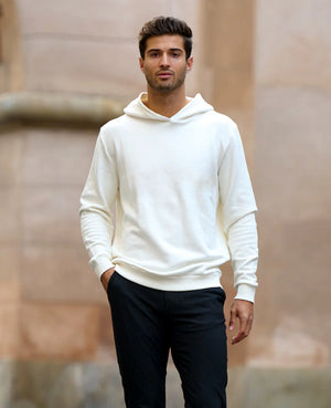 Bambus Hoodie - Basic Off White - Fejl 2 sortering (fnugger)