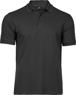 Luxury stretch polo T-shirt, Mørk Grå - Style 1405