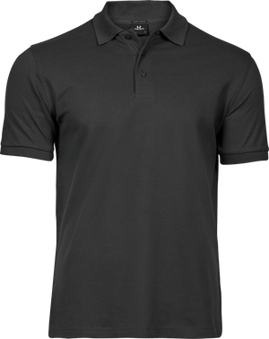 Luxury stretch polo T-shirt, Mørk Grå - Style 1405