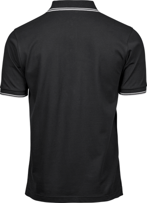 Luxury Stripe Stretch Polo, Sort/Hvid, Herre, Teejays - Style 1407