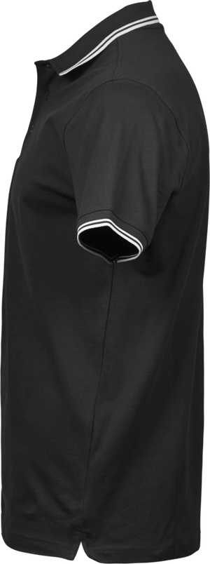 Luxury Stripe Stretch Polo, Sort/Hvid, Herre, Teejays - Style 1407